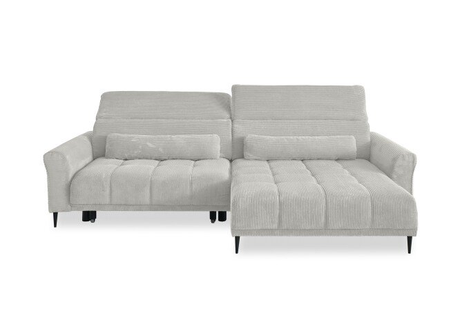Wohnlandschaft >Wolve< Kopfteilverstellung, 2 Kissen, Cord taupe - 277x108x179cm (BxHxT)