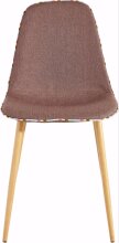 Esszimmerstuhl >Pensa< (2er Set) Braun, 55x87x48 cm, Stoffbezug, Metallbeine Holzoptik