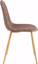 Esszimmerstuhl >Pensa< (2er Set) Braun, 55x87x48 cm, Stoffbezug, Metallbeine Holzoptik
