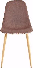 Esszimmerstuhl >Pensa< (2er Set) Braun, 55x87x48 cm, Stoffbezug, Metallbeine Holzoptik