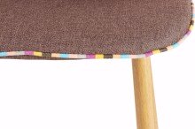 Esszimmerstuhl >Pensa< (2er Set) Braun, 55x87x48 cm, Stoffbezug, Metallbeine Holzoptik