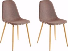 Esszimmerstuhl >Pensa< (2er Set) Braun, 55x87x48...