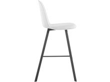 Barhocker >Atsa< (2er Set) Weiß, 109x48x57 cm, PU-Sitz, Metallbeine Schwarz