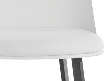 Barhocker >Atsa< (2er Set) Weiß, 109x48x57 cm, PU-Sitz, Metallbeine Schwarz