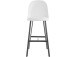 Barhocker >Atsa< (2er Set) Weiß, 109x48x57 cm, PU-Sitz, Metallbeine Schwarz