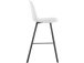 Barhocker >Atsa< (2er Set) Weiß, 109x48x57 cm, PU-Sitz, Metallbeine Schwarz