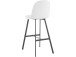 Barhocker >Atsa< (2er Set) Weiß, 109x48x57 cm, PU-Sitz, Metallbeine Schwarz