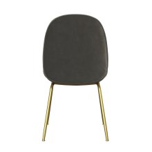 Esszimmerstuhl >Rotsa< Grau, 86x55x48 cm, Samtbezug, goldene Metallbeine