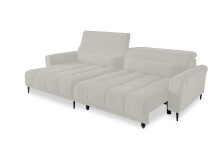 Wohnlandschaft >Wolve< elektr. Sitzverstellung, 2 Kissen, Cord taupe - 277x108x179cm (BxHxT