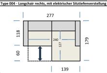 Wohnlandschaft >Wolve< elektr. Sitzverstellung, 2 Kissen, Cord taupe - 277x108x179cm (BxHxT)