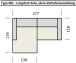 Wohnlandschaft >Wolve< Kopfteilverstellungen, 2 Kissen, Cord creme - 277x108x179cm (BxHxT)