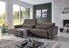 Wohnlandschaft >Wolve< Kopfteilverstellung, 2 Kissen, Cord graubraun - 277x108x179cm (BxHxT)