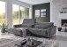 Wohnlandschaft >Wolve< elektr. Sitzverstellung, 2 Kissen, Cord grau - 277x108x179cm (BxHxT)
