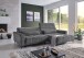 Wohnlandschaft >Wolve< elektr. Sitzverstellung, 2 Kissen, Cord grau - 277x108x179cm (BxHxT)