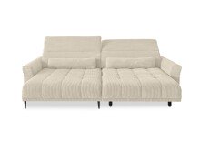 Wohnlandschaft >Wolve< elektr. Sitzverstellung, 2 Kissen, Cord beige - 277x108x179cm (BxHxT)