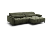 Wohnlandschaft >Wolve< elektr. Sitzverstellung, 2 Kissen, Cord grün - 277x108x179cm (BxHxT)