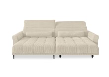 Wohnlandschaft >Wolve< elektr. Sitzverstellung, 2 Kissen, Cord creme - 277x108x179cm (BxHxT)
