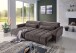 Wohnlandschaft >Wolve< elektr. Sitzverstellung, Kissen, Cord graubraun - 277x108x179cm BxHxT