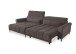 Wohnlandschaft >Wolve< elektr. Sitzverstellung, Kissen, Cord graubraun - 277x108x179cm BxHxT