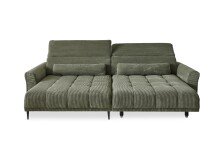 Wohnlandschaft >Wolve< elektr. Sitzverstellung, 2 Kissen, Cord oliv - 277x108x179cm (BxHxT)