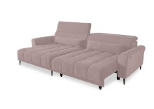 Wohnlandschaft >Wolve< elektr. Sitzverstellung, 2 Kissen, Cord rosa - 277x108x179cm (BxHxT)