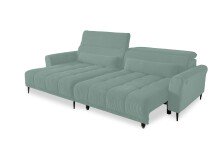 Wohnlandschaft >Wolve< elektr. Sitzverstellung, 2 Kissen, Cord mint - 277x108x179cm (BxHxT)