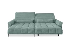 Wohnlandschaft >Wolve< elektr. Sitzverstellung, 2 Kissen, Cord mint - 277x108x179cm (BxHxT)