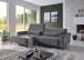 Wohnlandschaft >Wolve< elektr. Sitzverstellung, Kissen, Cord dunkelgrau - 277x108x179cm BxHxT