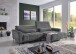 Wohnlandschaft >Wolve< elektr. Sitzverstellung, Kissen, Cord dunkelgrau - 277x108x179cm BxHxT