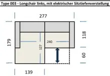 Wohnlandschaft >Wolve< elektr. Sitzverstellung, 2...