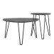 Satztisch >Henata< Marmoroptik, 82x82x57 cm, schwarze Metall-Haarnadelbeine