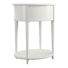 Beistelltisch >Rundo< Weiß, 66x55x45 cm, MDF-Tischplatte, Schublade, goldener Griff