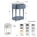 Beistelltisch >Rundo< Weiß, 66x55x45 cm, MDF-Tischplatte, Schublade, goldener Griff