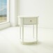 Beistelltisch >Rundo< Weiß, 66x55x45 cm, MDF-Tischplatte, Schublade, goldener Griff