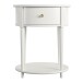 Beistelltisch >Rundo< Weiß, 66x55x45 cm, MDF-Tischplatte, Schublade, goldener Griff