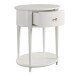 Beistelltisch >Rundo< Weiß, 66x55x45 cm, MDF-Tischplatte, Schublade, goldener Griff