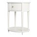 Beistelltisch >Rundo< Weiß, 66x55x45 cm, MDF-Tischplatte, Schublade, goldener Griff