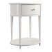 Beistelltisch >Rundo< Weiß, 66x55x45 cm, MDF-Tischplatte, Schublade, goldener Griff