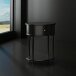 Beistelltisch >Rundo< schwarz, 66x55x45 cm, MDF-Tischplatte, Schublade, goldener Griff