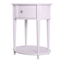 Beistelltisch >Rundo< lavendel, 66x55x45 cm, MDF-Tischplatte, Schublade, goldener Griff