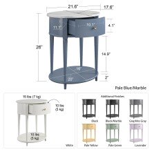 Beistelltisch >Rundo< lavendel, 66x55x45 cm, MDF-Tischplatte, Schublade, goldener Griff