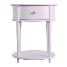 Beistelltisch >Rundo< lavendel, 66x55x45 cm, MDF-Tischplatte, Schublade, goldener Griff