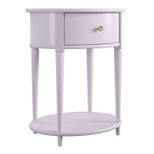 Beistelltisch >Rundo< lavendel, 66x55x45 cm, MDF-Tischplatte, Schublade, goldener Griff