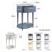 Beistelltisch >Rundo< lavendel, 66x55x45 cm, MDF-Tischplatte, Schublade, goldener Griff