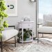 Beistelltisch >Rundo< lavendel, 66x55x45 cm, MDF-Tischplatte, Schublade, goldener Griff