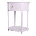 Beistelltisch >Rundo< lavendel, 66x55x45 cm, MDF-Tischplatte, Schublade, goldener Griff