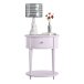 Beistelltisch >Rundo< lavendel, 66x55x45 cm, MDF-Tischplatte, Schublade, goldener Griff