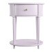 Beistelltisch >Rundo< lavendel, 66x55x45 cm, MDF-Tischplatte, Schublade, goldener Griff