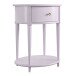Beistelltisch >Rundo< lavendel, 66x55x45 cm, MDF-Tischplatte, Schublade, goldener Griff