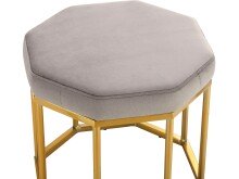 Sitzhocker >Yada< Grau, 38x42x42 cm, Samt, goldene Metallbeine, montiert